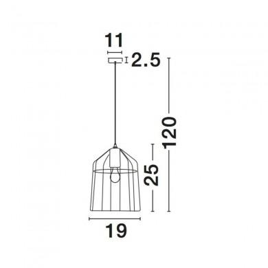 Suspension PEPPINO Cuivre LED E27 1x12 W NOVA LUCE 7605179