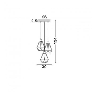 Suspension PAOLO Noir LED E27 3x12 W NOVA LUCE 7605189