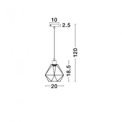 Suspension PIETRA Cuivre LED E27 1x12 W L20 NL_673602 673602 Suspension PIETRA Cuivre LED E27 1x12 W L20 NOVA LUCE 673602