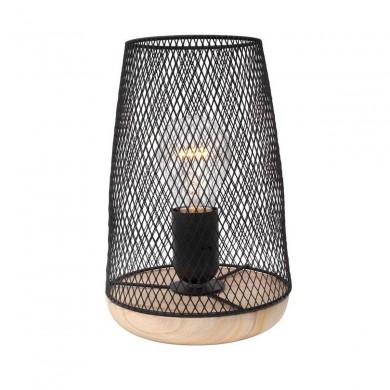 Lampe Scandinave MARCO Noir & Bois LED E27 1x12 W NOVA LUCE 9014066