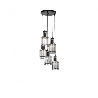 Suspension CARTER Noir & Transparent LED E27 5x12 W NOVA LUCE 9001702