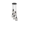Suspension CARTER Noir & Transparent LED E27 5x12 W NOVA LUCE 9001702