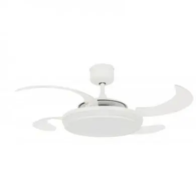 Ventilateur de plafond Evo1 122cm Blanc Rétractable BOUTICA DESIGN 211035