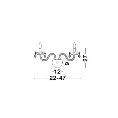 Applique Murale MOZART Transparent LED E14 2x5 W NOVA LUCE 51231405