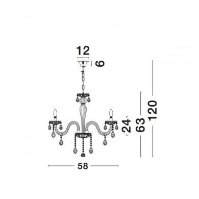 Lustre ZENO Cognac LED E14 5x5 W NOVA LUCE 71231401