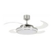 Ventilateur de plafond Evo1 122cm Chromé brossé Rétractable BOUTICA DESIGN 211036