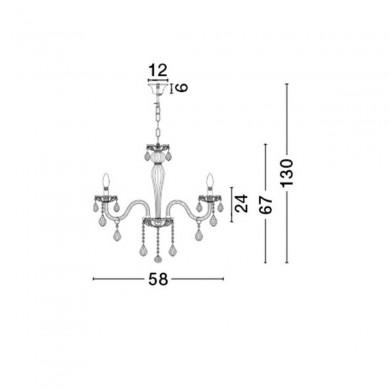 Lustre VENEZIA Transparent LED E14 5x5 W NOVA LUCE 536801
