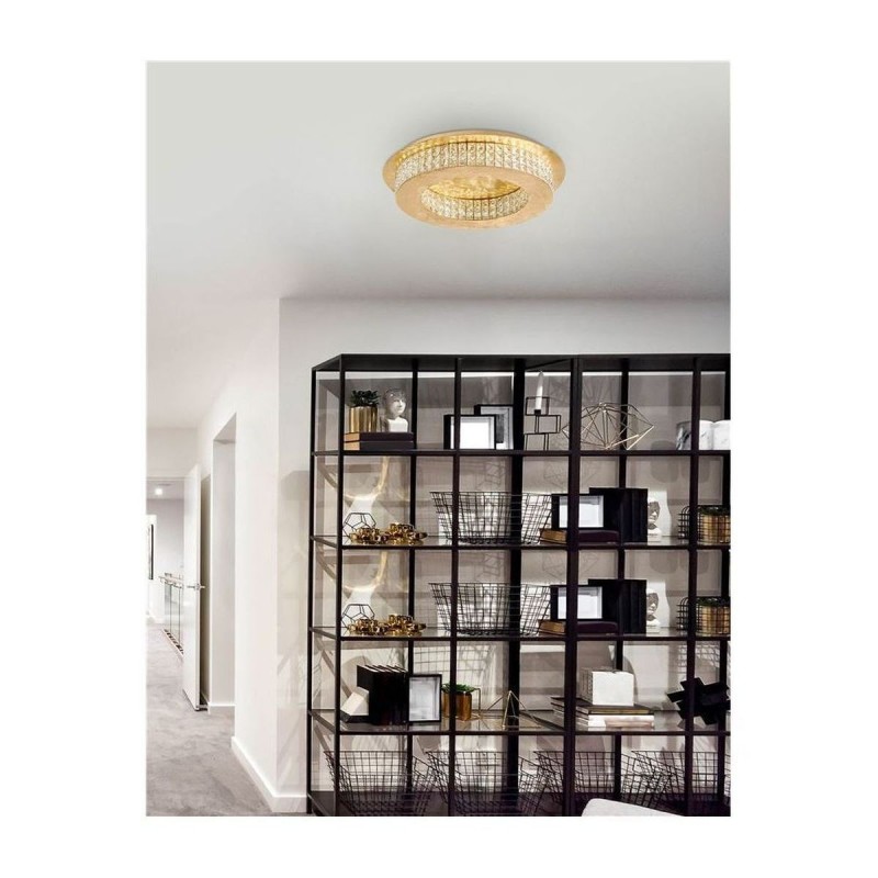 Plafonnier ZEFFARI Feuille d'Or & Cristal LED 40 W NOVA LUCE 9361083