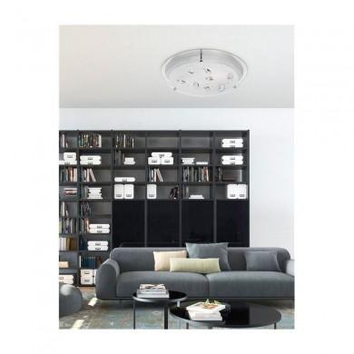 Plafonnier VEDERE Blanc, Cristal & Chrome LED E27 3x12 W NOVA LUCE 697002