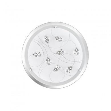 Plafonnier VEDERE Blanc, Cristal & Chrome LED E27 3x12 W NOVA LUCE 697002