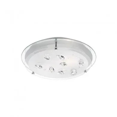 Plafonnier VEDERE Blanc, Cristal & Chrome LED E27 2x12 W NOVA LUCE 697001