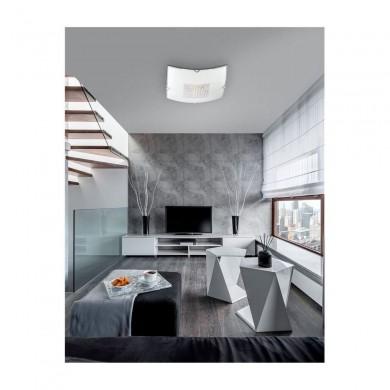 Plafonnier THELTA Blanc, Transparent & Chrome LED E27 2x12 W NOVA LUCE 83102401
