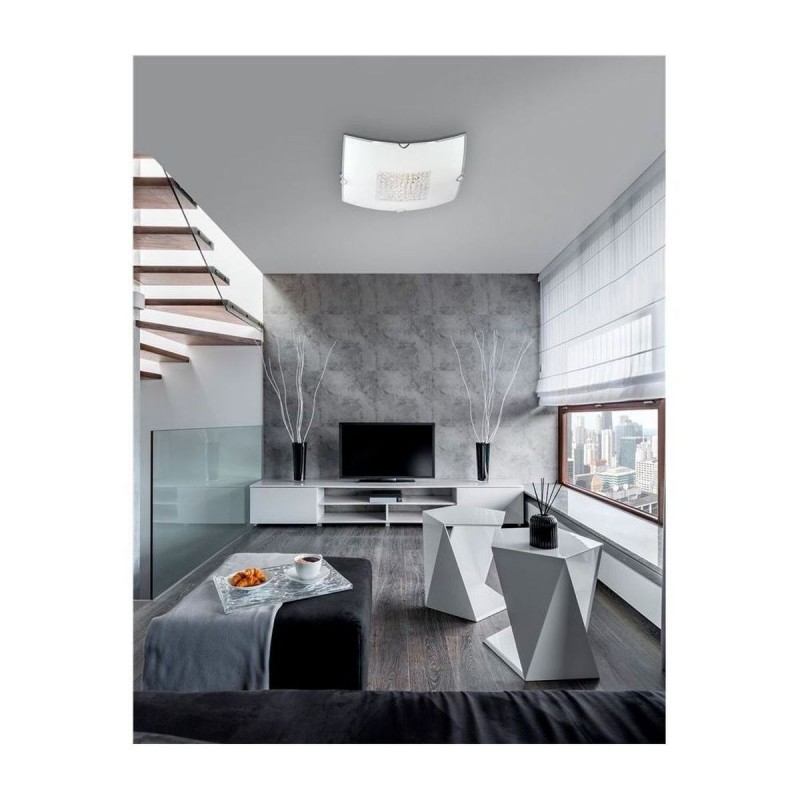 Plafonnier THELTA Blanc, Transparent & Chrome LED E27 2x12 W NL_83102401 83102401 Plafonnier THELTA Blanc, Transparent & Chrome LED E27 2x12 W NOVA LUCE 83102401