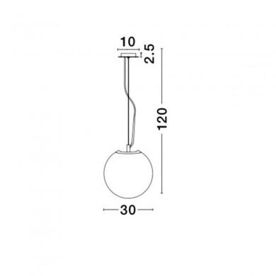 Suspension FROZEN Chrome & Transparent Verre LED E27 1x12 W L30 NOVA LUCE 9361742