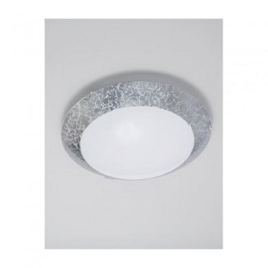 Plafonnier BENITO Blanc Argent & Chrome LED E27 2x12 W NOVA LUCE 9112042