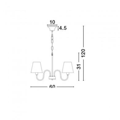 Lustre ELIZABETH Bronze Antique & Sable LED E14 5x5 W NOVA LUCE 7120022