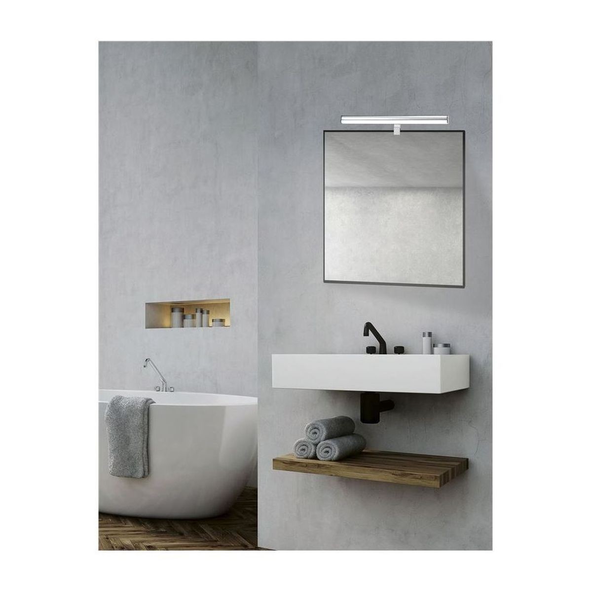 Applique Da Bagno NOVA LUCE DRITTO 71606601 – Alluminio, Design Elegante E Moderno