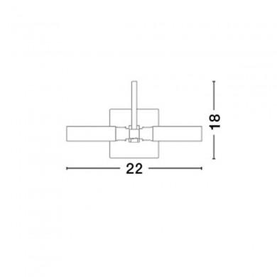 Applique Murale Salle de Bain DRITTO Nickel Satiné & Transparent LED G9 2x5 W NOVA LUCE 6310661