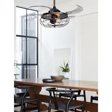 Ventilateur Plafond Retractable INDUSTRI 122cm Noir BEA_212920 212920 Ventilateur Plafond Retractable INDUSTRI 122cm Noir BOUTICA DESIGN 212920