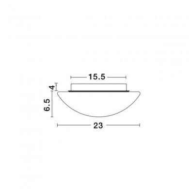 Plafonnier Salle de Bain BREST Opale LED E27 2x60 W NOVA LUCE 832401