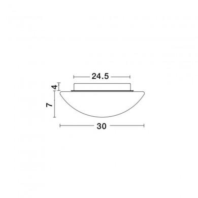 Plafonnier Salle de Bain BREST Opale LED E27 2x60 W H13 NOVA LUCE 832402