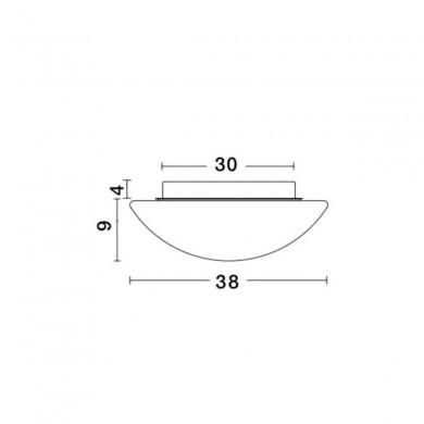 Plafonnier Salle de Bain BREST Opale LED E27 2x60 W H11 NOVA LUCE 832403