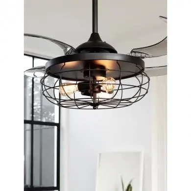 Ventilateur Plafond Retractable INDUSTRI 122cm Noir BEA_212920 212920 Ventilateur Plafond Retractable INDUSTRI 122cm Noir BOUTICA DESIGN 212920