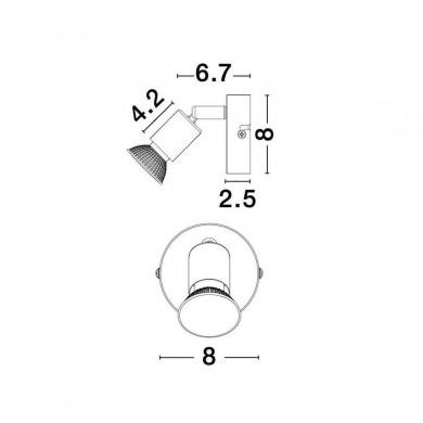 Applique Murale LUP Noir Satiné LED GU10 1x5 W NOVA LUCE 960005