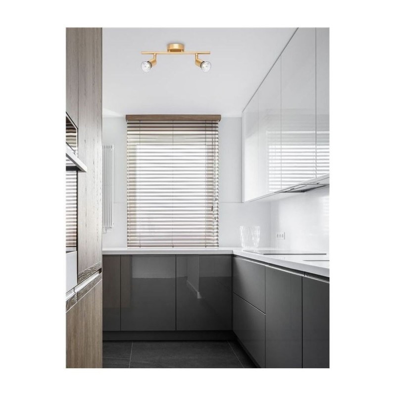 Plafonnier LUP Or Satiné LED GU10 2x5 W NL_960002 960002 Plafonnier LUP Or Satiné LED GU10 2x5 W NOVA LUCE 960002