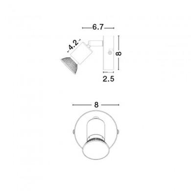 Applique Murale BASE Nickel Satiné LED GU10 1x5 W NOVA LUCE 660001