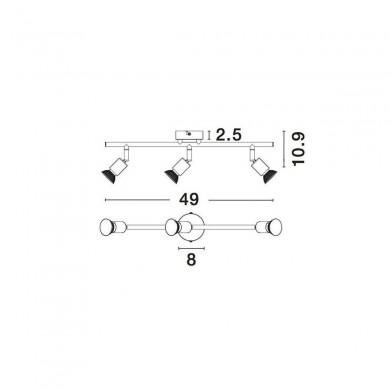 Plafonnier BASE Nickel Satiné LED GU10 3x5 W NOVA LUCE 660003