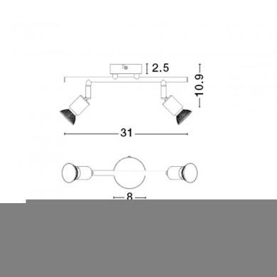 Plafonnier BASE Rouille LED GU10 2x5 W NOVA LUCE 662002