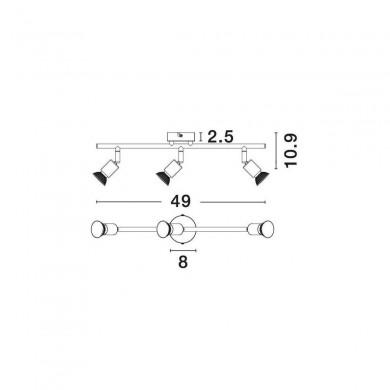 Plafonnier BASE Rouille LED GU10 3x5 W NOVA LUCE 662003