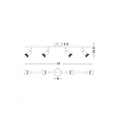 Plafonnier BASE Blanc Mat LED GU10 4x5 W NOVA LUCE 661004