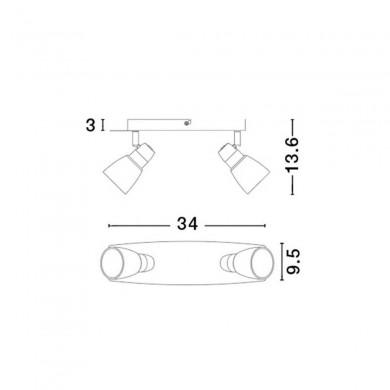 Plafonnier REGGIO Rouille LED E14 2x5 W NOVA LUCE 770002