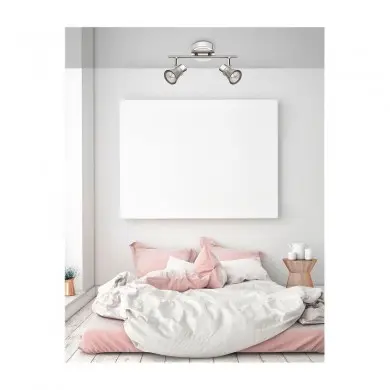 Plafonnier GALERIA Nickel Satiné & Chrome LED GU10 2x5 W NOVA LUCE 663002