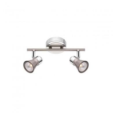 Plafonnier GALERIA Nickel Satiné & Chrome LED GU10 2x5 W NOVA LUCE 663002