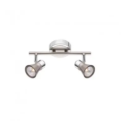 Plafonnier GALERIA Nickel Satiné & Chrome LED GU10 2x5 W NOVA LUCE 663002