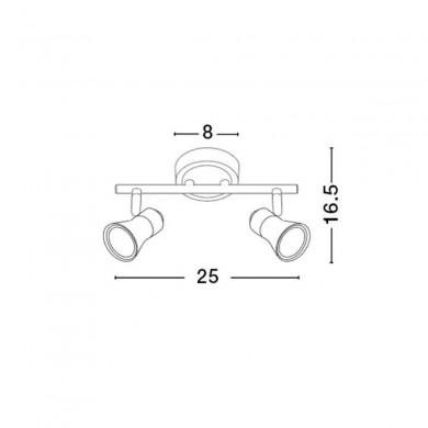 Plafonnier GALERIA Nickel Satiné & Chrome LED GU10 2x5 W NOVA LUCE 663002