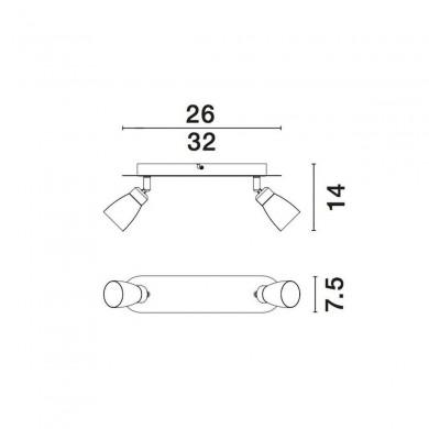 Plafonnier CONO Blanc LED GU10 2x5 W NOVA LUCE 668002