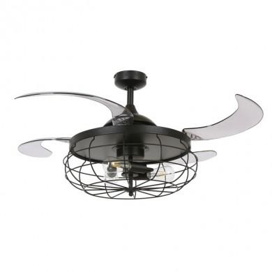 Ventilateur Plafond Retractable INDUSTRI 122cm Noir BOUTICA DESIGN 212920