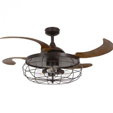 Ventilateur Plafond Retractable INDUSTRI 122cm Marron BOUTICA DESIGN 212921