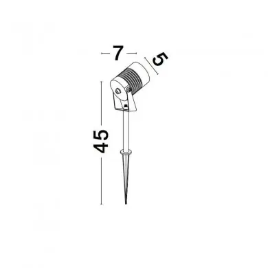 Projecteur à piquer Extérieur STAKE Noir LED 5 W H45 NOVA LUCE 9971455