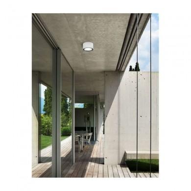 Plafonnier extérieur lampe de jardin IP65 plafonnier en métal avec détecteur  de mouvement, blanc, 1x LED 24W 1700Lm 3000 Kelvin, DxH 40x4,8 cm, terrasse