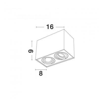 Plafonnier RENDE Sable Noir GU10 20 W H9 NOVA LUCE 998092