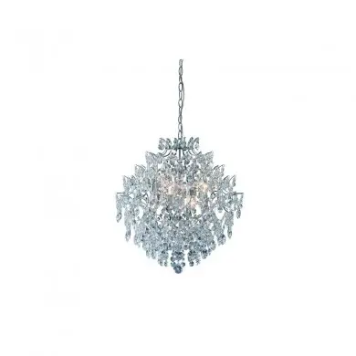 Suspension Cristal Rosendal 6x40W E14 Chromé Transparent MARKSLOJD 100533