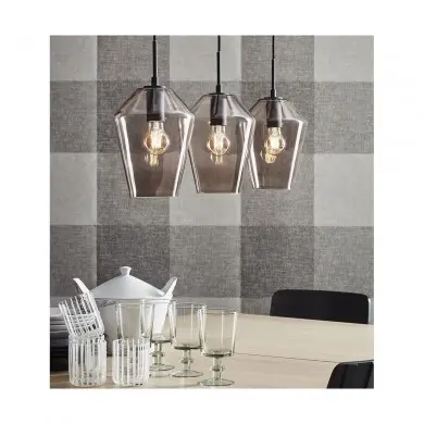 Suspension Retro 3x60W E27 Noir Gris MARKSLOJD 107132