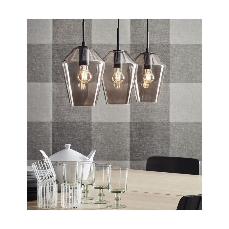 Suspension Retro 3x60W E27 Noir Gris MARKSLOJD 107132