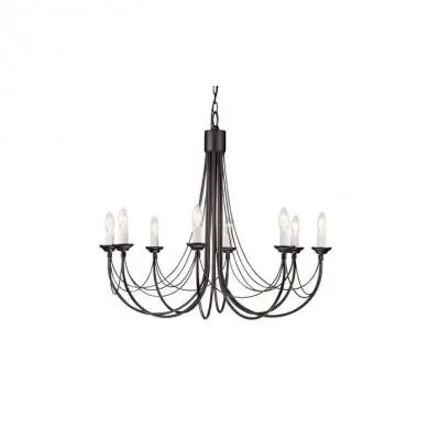 Lustre Carisbrooke 8x60W Noir ELSTEAD LIGHTING cb8blk