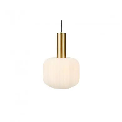 Suspension Sober 1x40W E14 Laiton Brossé Blanc MARKSLOJD 108123